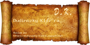 Dudinszky Klára névjegykártya