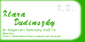 klara dudinszky business card